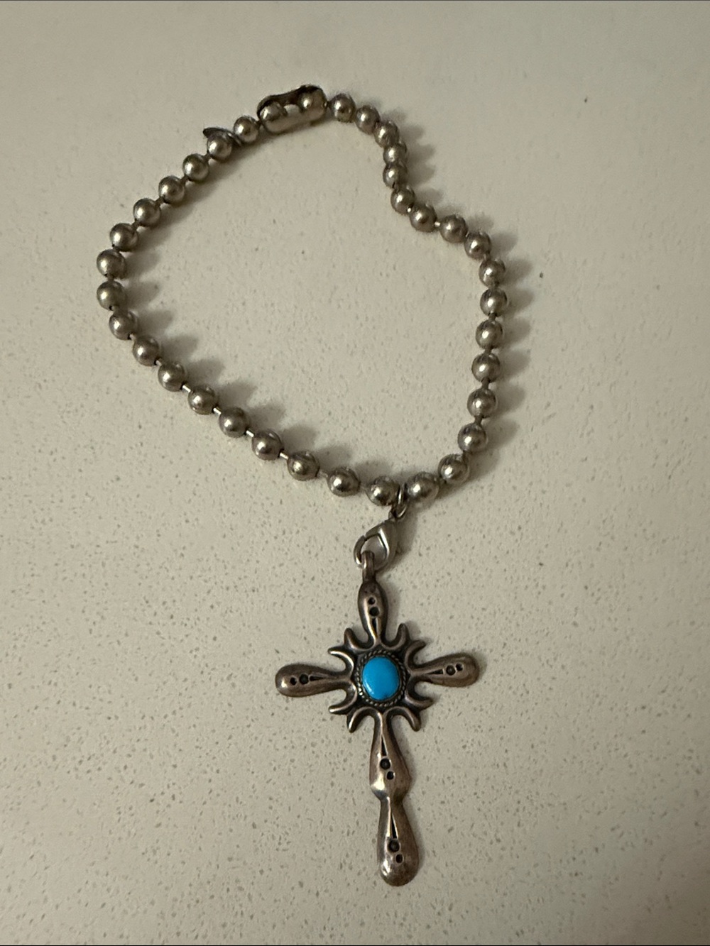 Jewel Kade Silver-Tone Necklace with Large Cross Charm.